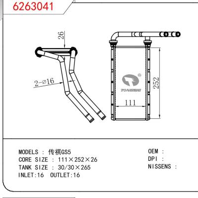 适用于CHINESE CAR 传祺GS5