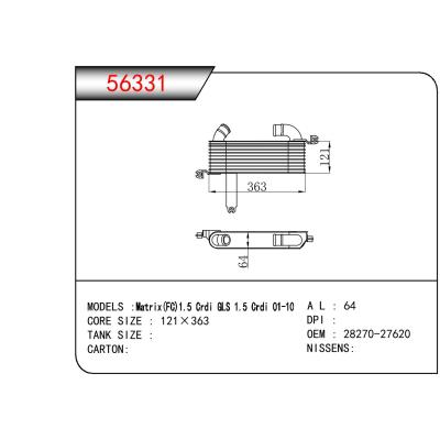 适用于HYUNDAI MATRIX(FC)1.5 CRDI GLS 1.5 OEM:28270-27620/2827027620