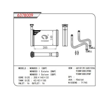  适用于MONDEO I (GBP)(BNP)MONDEO I EstateMONDEO I Saloon (GBP) OEM:6818139,6851006,93BW18B539BD,93BW18B539BF