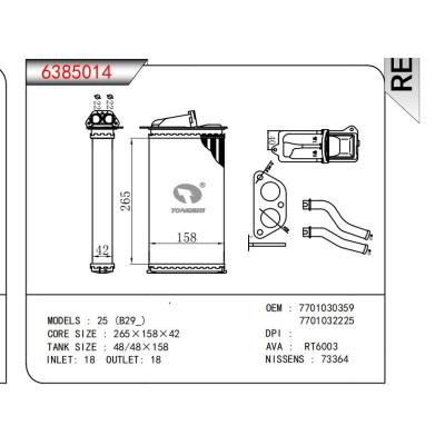  适用于25 (B29) OEM:7701030359,7701032225