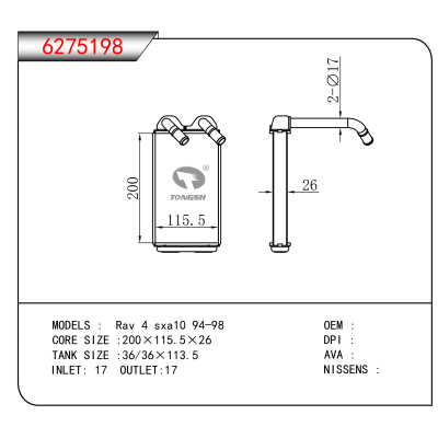 适用于Rav 4 sxa10 94-98