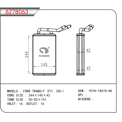 适用于 FORD TRANSIT (FY) (00-) OEM:YC1H-18476-AA